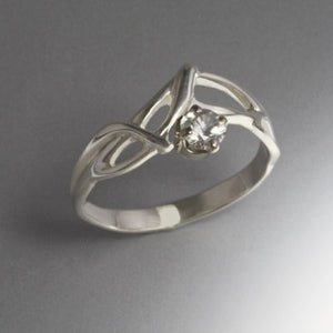 Sterling Silver Ring with White Sapphire