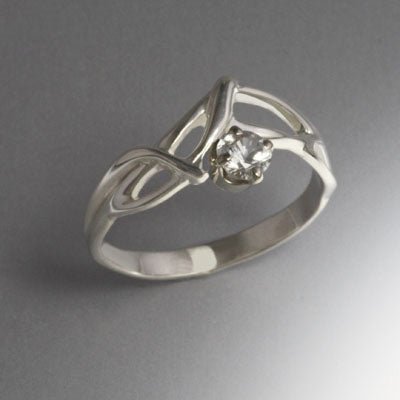Sterling Silver Ring with White Sapphire