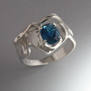 Sterling Silver Ring with 8x6mm stone (Shown in London Blue Topaz see options to choose stone)