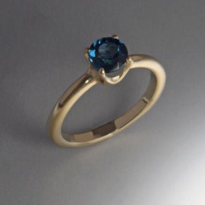 14K Gold Ring with 6mm stone (Shown in London Blue Topaz see options to choose stone)