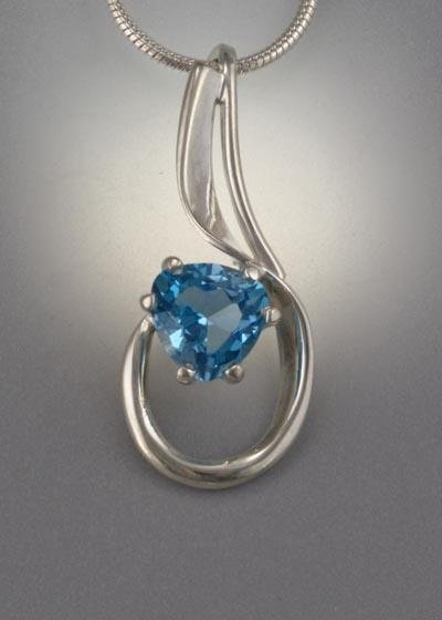 Sterling Silver Pendant with 8x8x8mm stone (shown here in Swiss Blue Topaz see options to choose stone)