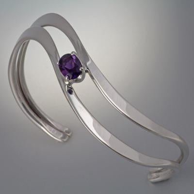 Sterling Silver Bracelet with Amethyst