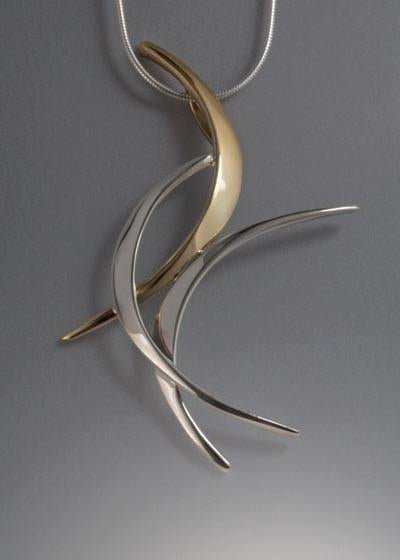 14K Gold and Sterling Silver Pendant