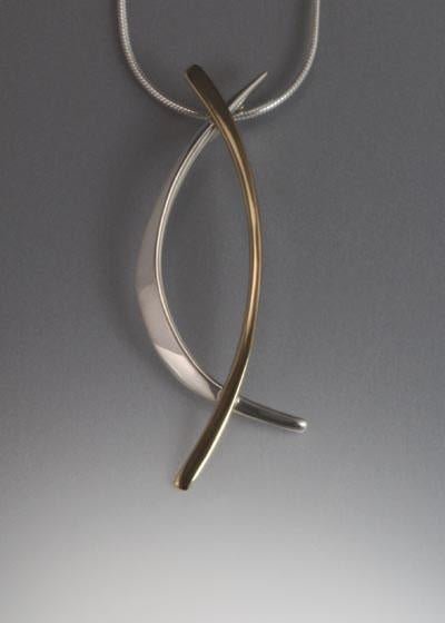 14K Gold and Sterling silver Pendant
