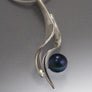 Sterling Silver Pendant with 8mm Pearl (shown in White and Black, see options to choose pearl color)