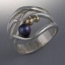 14k Gold and Sterling Silver Ring with 4mm Pearl (shown here with black pearl, see options to choose pearl color)