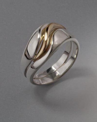 14K Gold and Sterling Silver Ring