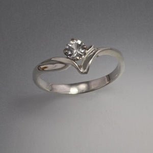 Sterling silver ring with White Sappire