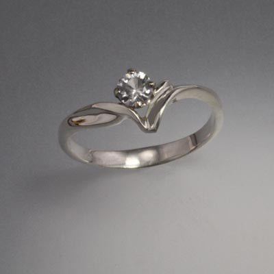 Sterling silver ring with White Sappire